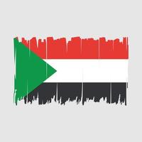 Sudan-Flagge-Pinsel-Vektor-Illustration vektor