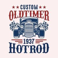 Custom Vintage Full Speed American Hotrod überlegene Leistung Custom Union authentisch gemacht ein amerikanisches Original Brooklyn New York City - Hot Rod T-Shirt Design Vektor