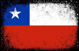 alte schmutzige grunge vintage chilenische nationalflaggenillustration vektor