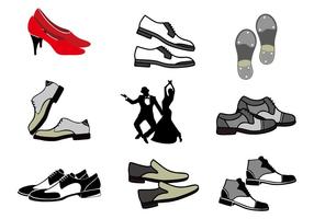 Kostenlose Tap Schuhe mit tanzenden Menschen Vektor