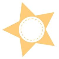 orangefarbener Stern mit leerem Kreisvektorgestaltungselement. abstraktes anpassbares symbol für infografik mit leerem kopienraum. bearbeitbare Form für Lehrgrafiken. visuelle Datenpräsentationskomponente vektor