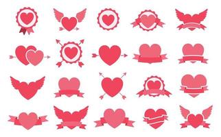 Vektor-Valentinstag mit roten Herzen formt Aufkleber-Etiketten-Tags-Banner-Icons-Design vektor