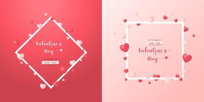 Vektor Banner Flyer Valentinstag Poster und Broschüre. Verkauf Hintergrund Template-Design