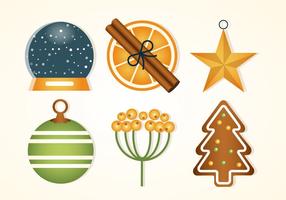 Kostenloses flaches Design Vektor Winter Holiday Icons