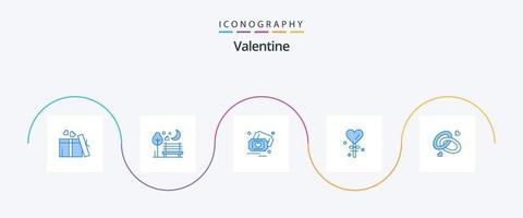 Valentine Blue 5 Icon Pack inklusive . Valentinstag. Park. Liebe. Hochzeit vektor