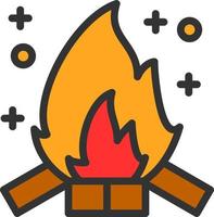 Lagerfeuer-Vektor-Icon-Design vektor