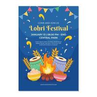 lohri festival poster vorlage vektor