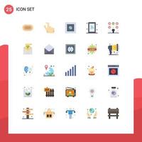 25 tematiska vektor platt färger och redigerbar symboler av användare papper pengar checklista teknologi redigerbar vektor design element