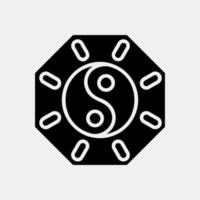 Symbol Yin-Yang-Symbol. chinesische neujahrsfeierelemente. Symbole im Glyphenstil. gut für Drucke, Poster, Logos, Partydekorationen, Grußkarten usw. vektor