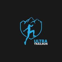 ultra spår springa logotyp vektor