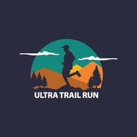 Ultra-Trail-Run-Logo-Vektor vektor