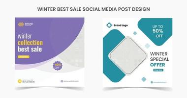 Winter bester Verkauf Neujahrskollektion Social Media Post Design vektor