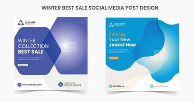 ny år bäst försäljning social media posta design vektor