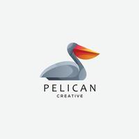 Pelikan-Vektor-Logo-Design buntes Symbol vektor
