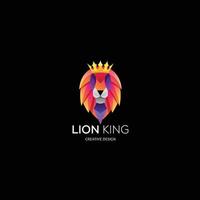 König der Löwen Kopf Logo Design Vektorfarbe