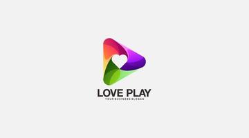 Liebesspiel-Vektor-Logo-Design-Illustration mit Farbverlauf vektor
