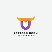 Buchstabe u Horn-Design-Logo-Vektor-Symbol vektor