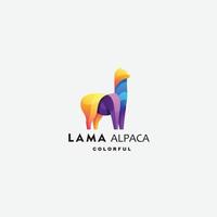 Lama-Logo-Design-Farbverlaufsvorlage vektor