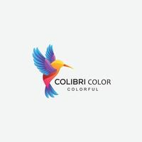 colibri vogel logo farbverlauf bunter vektor