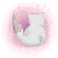 vattenfärg söt siamese katt illustration 03 vektor