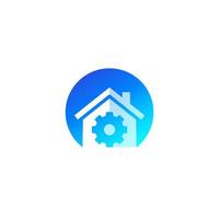 Smart Home Logo, Haus und Ausrüstung vektor