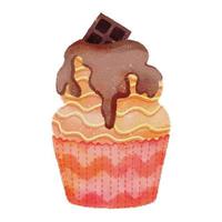Aquarell realistische Cupcake-Muffin-Grafik 06 vektor