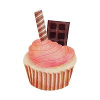 Aquarell realistische Cupcake-Muffin-Grafik 02 vektor