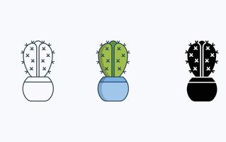 kaktus växt illustration ikon vektor