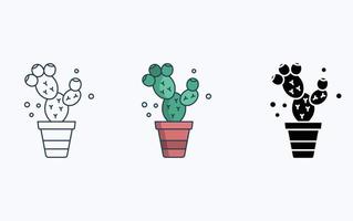 kaktus växt illustration ikon vektor