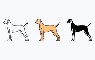 pekare hund raser illustration ikon vektor