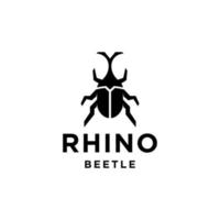 skalbagge logotyp vektor ikon design, illustration av japansk manlig sven skalbagge insekt med horn