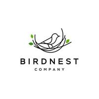 Vogel und Nest-Symbol Logo-Linie Abbildung Symbol vektor