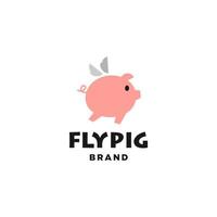 fliegendes schwein symbol logo illustration, bunte spielerische lustige zeichnung von schwein ferkel für logo maskottchen und symbol oder zeichen vorlage vektor stock illustration