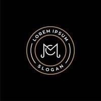 mc mc cm Logo Logotyp-Symbol elegantes Luxusdesign, Abzeichen-Logo mit Monogrammlinie lineares Umrisssymbol geeignet für Unternehmensmarke oder Anwaltskanzlei vektor