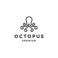 Modernes Oktopus-Tintenfisch-Tentakel-Logo im einfachen minimalistischen Strichkunst-Monoline-Umrissstil, eleganter geometrischer Oktopus-Logo-Vektor vektor