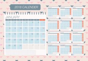 Druckbare monatliche Kalender Vektor