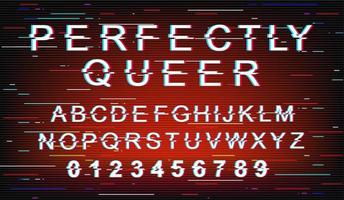 perfekt glitchy font mall vektor