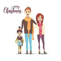 glückliche Familie zu Weihnachten vektor