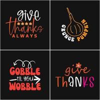 Thanksgiving-T-Shirt-Designpaket vektor