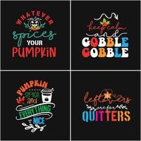 Thanksgiving-T-Shirt-Designpaket vektor