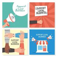 stödja lokala företagskampanjuppsättningar vektor
