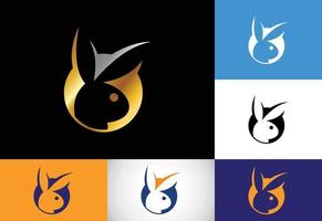 kanin ikon logotyp design, kreativ kanin logotyp design. djur- logotyp design vektor ikon illustration