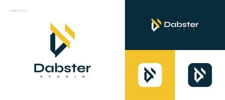 modern och unik brev d logotyp design i blå och gul för företag och varumärke vektor