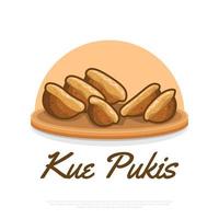 illustration von kue pukis, indonesischer traditioneller kuchen vektor