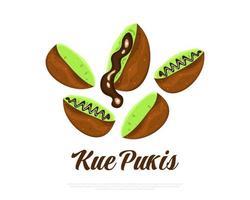 illustration av kue pukis, indonesiska traditionell kaka. kue pancong vektor illustration