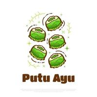 illustration von kue putu ayu, indonesischer traditioneller kuchen. gedämpfter Kuchenvektor vektor