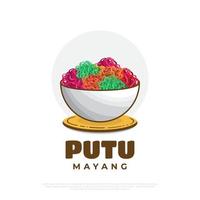 putu mayang, indonesisches traditionelles essen oder snack vektor