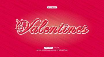 redigerbar text effekter - valentines slagord med bakgrund vektor