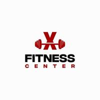 x anfänglicher Fitness-Center-Logo-Vorlagenvektor, Fitness-Fitness-Logo vektor