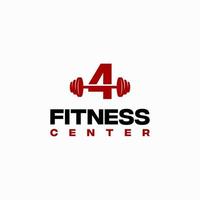 4 anfänglicher Fitness-Center-Logotyp-Vorlagenvektor, Fitness-Studio-Logo vektor